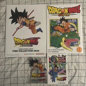 Dragon Ball Daima Acrylic Stand NYCC New York Comic Con Goku and book